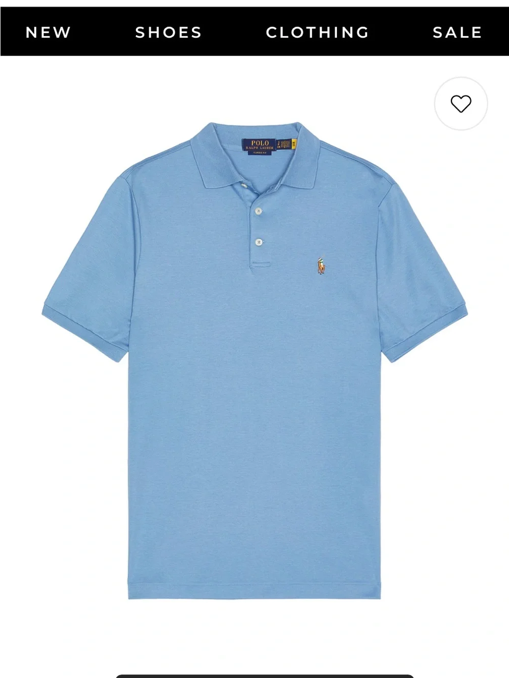 Men’s Ralph Lauren Soft Touch Polo in Sky Blue XL